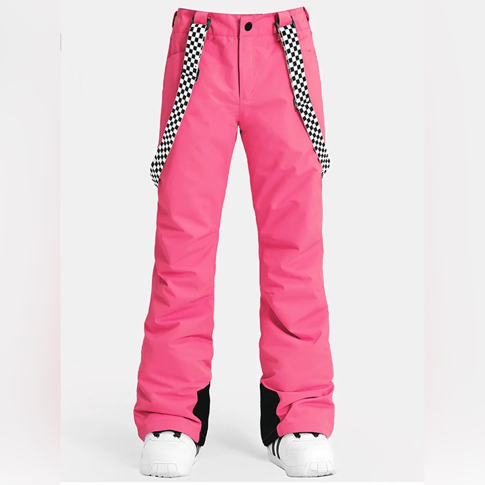 SMN Flare Snow Pants with Checkered Suspenders - L